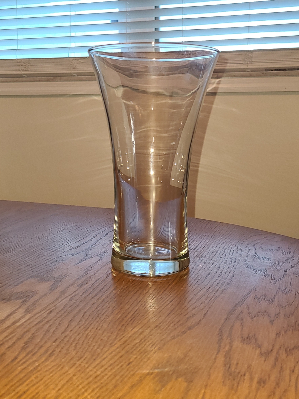 Clear Glass Flared Vase